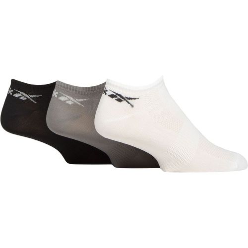 Mens and Ladies 3 Pair Essentials Recycled Trainer Socks White / Grey / Black 8.5-10 UK - Reebok - Modalova