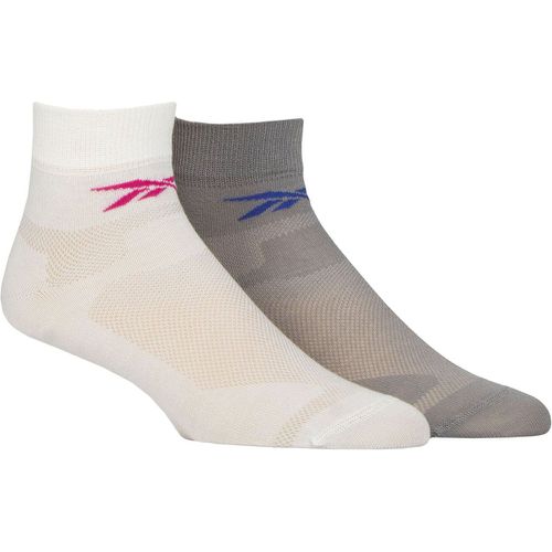 Mens and Ladies 2 Pair Technical Recycled Ankle Technical Light Running Socks / Grey 6.5-8 UK - Reebok - Modalova