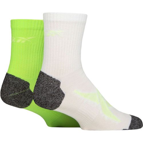 Mens and Ladies 2 Pair Technical Recycled Ankle Technical Running Socks White / Green 6.5-8 UK - Reebok - Modalova