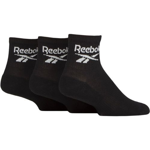 Mens and Ladies 3 Pair Core Cotton Cushioned Ankle Socks 2.5-3.5 UK - Reebok - Modalova