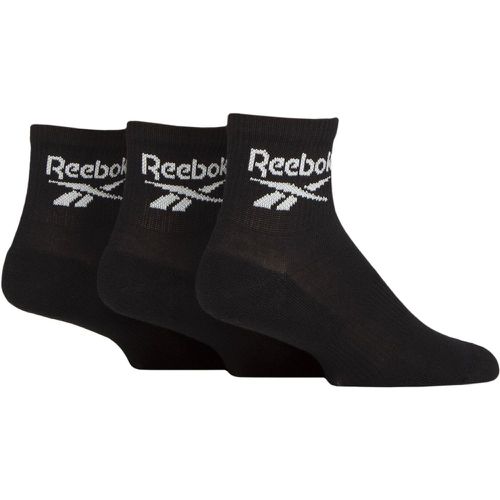 Mens and Women's 3 Pair Core Cotton Cushioned Ankle Socks 6.5-8 UK - Reebok - Modalova