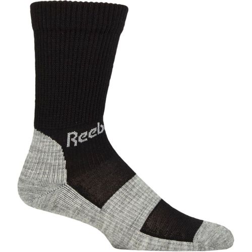 Mens and Women's 1 Pair Technical Wool Rich Crew Technical Trekking Socks / Grey 2.5-3.5 UK - Reebok - Modalova