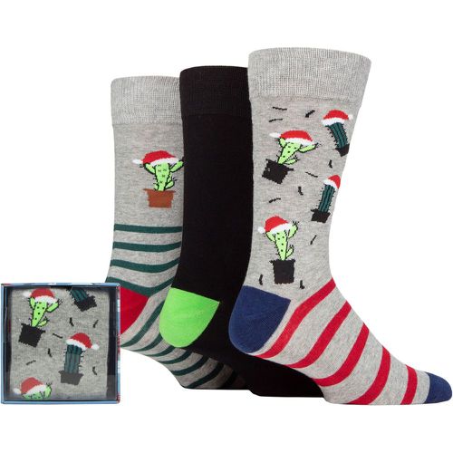 Mens 3 Pair SOCKSHOP Wildfeet Winter Wonderland Christmas Cube Gift Boxed Socks Cacti 7-11 Mens - Wild Feet - Modalova