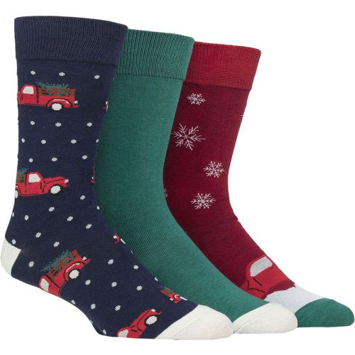 Mens 3 Pair SOCKSHOP Cotton Christmas Gift Socks Christmas Tree 7-11 - Wildfeet - Modalova
