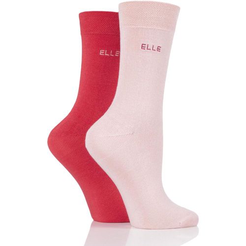 Pair Strawberry Sorbet Plain Bamboo Fibre Socks Ladies 4-8 Ladies - Elle - Modalova
