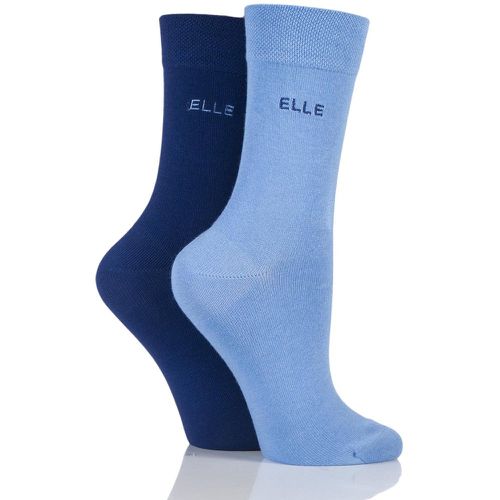 Pair Indigo / Sky Plain Bamboo Fibre Socks Ladies 4-8 Ladies - Elle - Modalova