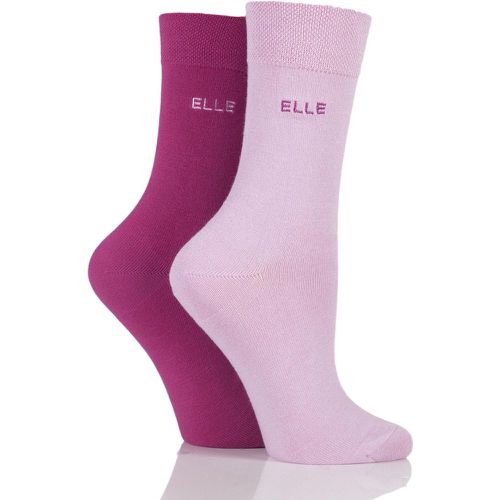 Pair Magenta / Plain Bamboo Fibre Socks Ladies 4-8 Ladies - Elle - Modalova