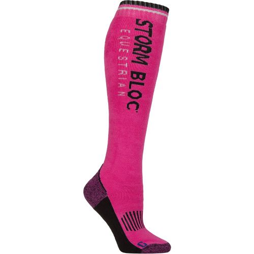 Women's 1 Pair BlueGuard Patterdale Plain Patterned and Argyle Cotton Long Leg Equestrian Socks Logo Cerise / Black 4-8 - Storm Bloc - Modalova