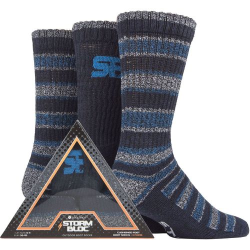 Mens 3 Pair Triangle Gift Boxed Socks Navy 6-11 Mens - Storm Bloc - Modalova