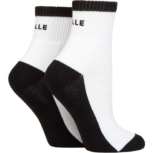 Ladies 2 Pair Sports Cushioned Ankle Socks / Black 4-8 Ladies - Elle - Modalova
