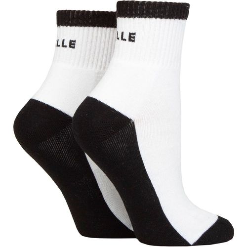 Women's 2 Pair Sports Cushioned Ankle Socks / Black 4-8 Ladies - Elle - Modalova