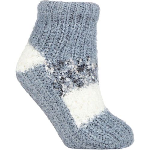 Women's 1 Pair Sherpa Lined Slipper Socks Moon 4-8 - Elle - Modalova