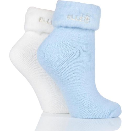 Pair Baby Blue / Cream Original Cosy Bed Socks Ladies 4-8 Ladies - Elle - Modalova