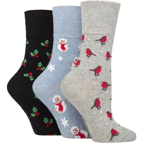 Women's 3 Pair SOCKSHOP Christmas Socks Noel 4-8 - Gentle Grip - Modalova