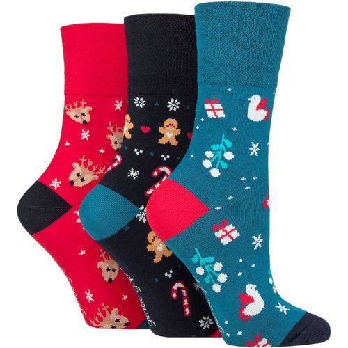 Ladies 3 Pair SOCKSHOP Christmas Socks Festive Fun 4-8 - Gentle Grip - Modalova
