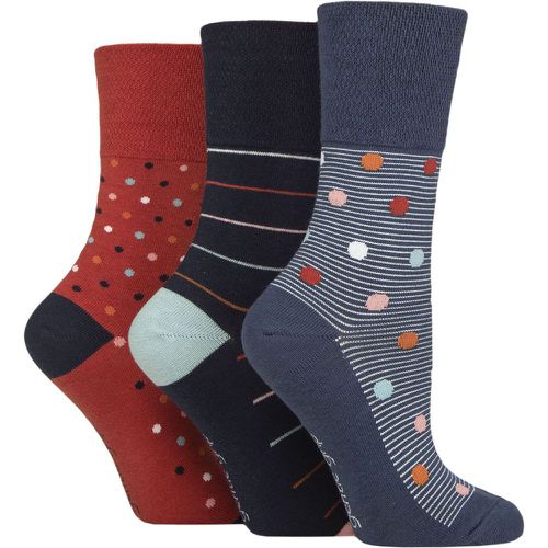 Women's 3 Pair Cotton Patterned and Striped Socks Heritage Spot / Stripe 4-8 - Gentle Grip - Modalova