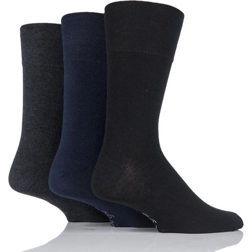 Pair Black / Navy / Grey Plain Socks Men's 12-14 Mens - Gentle Grip - Modalova