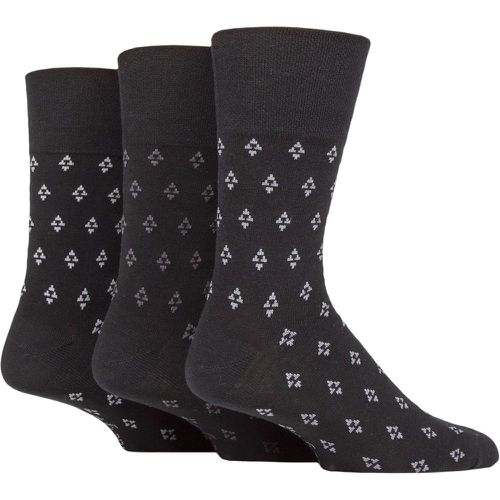 Mens 3 Pair Cotton Argyle Patterned and Striped Socks Triangle Repeat 6-11 Mens - Gentle Grip - Modalova