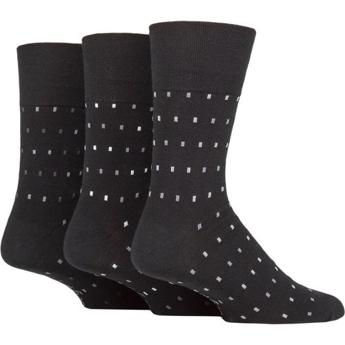 Mens 3 Pair Argyle Patterned and Striped Socks Micro Rectangle 6-11 - Gentle Grip - Modalova