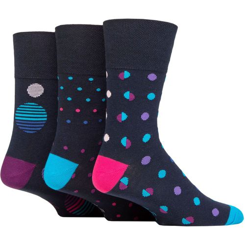 Mens 3 Pair Colourburst Cotton Socks Neon Dots 6-11 - Gentle Grip - Modalova