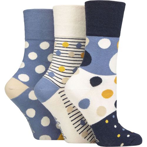 Ladies 3 Pair Cotton Patterned and Striped Socks Summery Spots 4-8 - Gentle Grip - Modalova