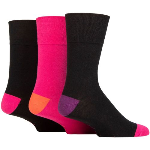 Mens 3 Pair Colourburst Cotton Socks Crazy Contrast 6-11 - Gentle Grip - Modalova