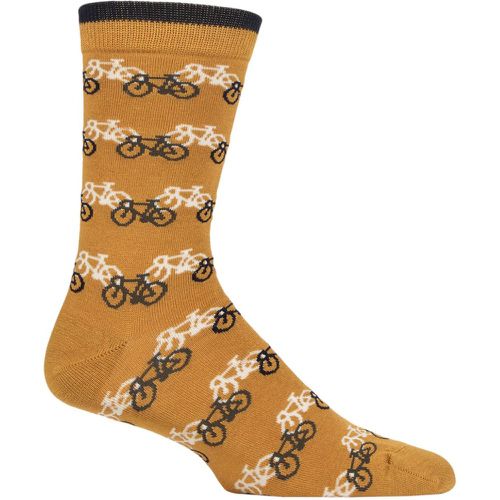 Mens 1 Pair Bicycle Race Bamboo and Organic Cotton Socks Amber 7-11 Mens - Thought - Modalova