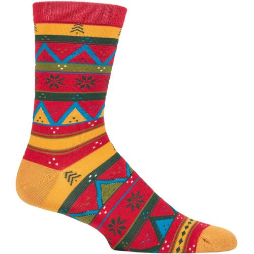 Mens 1 Pair Casper Christmas Fairisle Bamboo Socks Bright 7-11 - Thought - Modalova