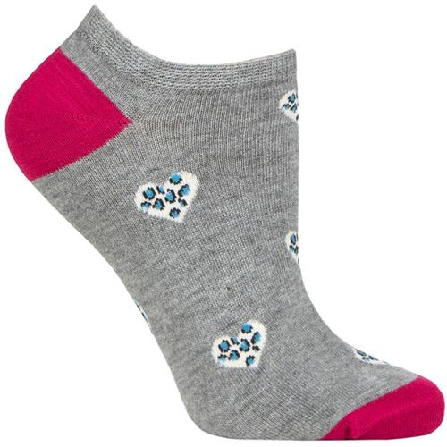 Ladies 1 Pair Lily Leopard Heart Bamboo and Organic Cotton Trainer Socks Marl 4-7 Ladies - Thought - Modalova