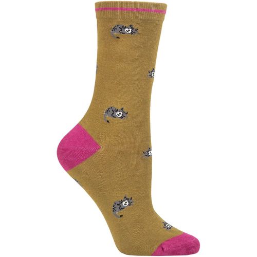 Women's 1 Pair Lula Cat Bamboo and Organic Cotton Socks Herb 4-7 Ladies - Thought - Modalova