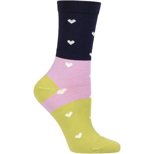 Ladies 1 Pair Nova Organic Cotton Heart Socks Navy 4-7 - Thought - Modalova