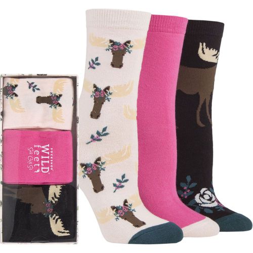 Women's 3 Pair SOCKSHOP Wildfeet Gift Box Moose 4-8 Ladies - Wild Feet - Modalova