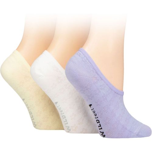 Women's 3 Pair SOCKSHOP Mesh Pattern Fashion Shoe Liner Socks Floral Lilac / White / Yellow 4-8 - Wildfeet - Modalova