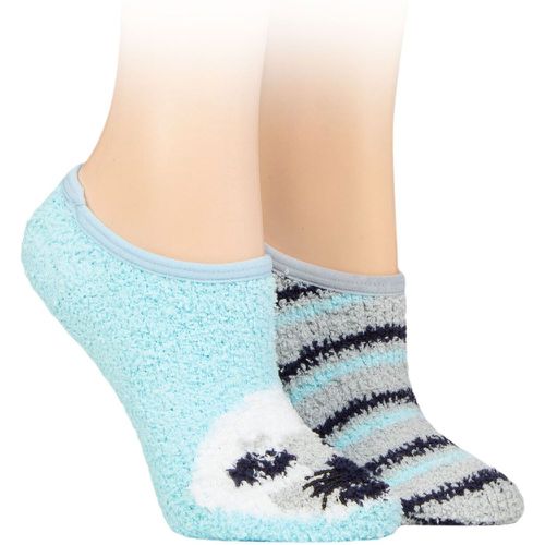 Ladies 2 Pair SOCKSHOP Wildfeet Animal and Patterned Cosy Slipper Socks with Grip Seal Pup 4-8 UK - Wild Feet - Modalova