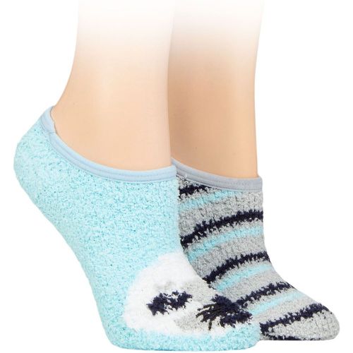 Women's 2 Pair SOCKSHOP Wildfeet Animal and Patterned Cosy Slipper Socks with Grip Seal Pup 4-8 UK - Wild Feet - Modalova