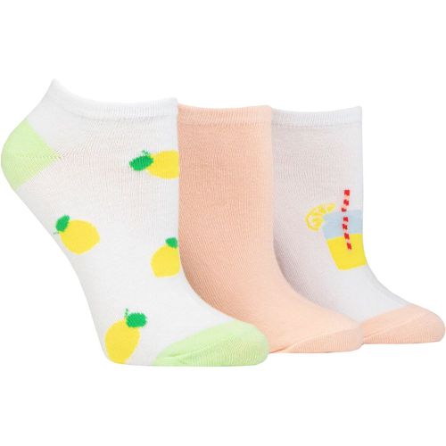 Ladies 3 Pair SOCKSHOP Novelty Cotton Trainer Socks Lemons 4-8 - Wildfeet - Modalova