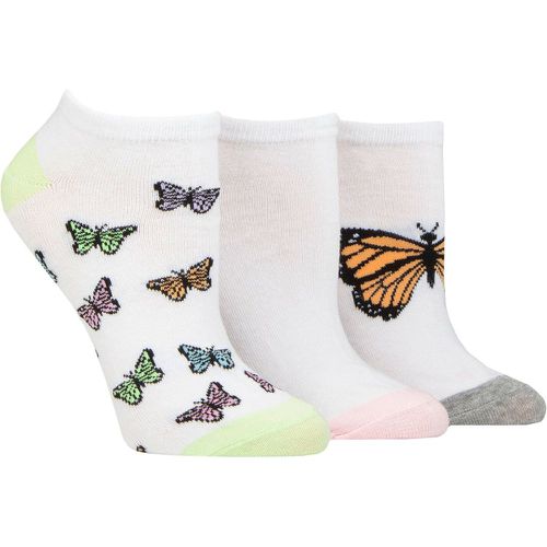 Ladies 3 Pair SOCKSHOP Novelty Cotton Trainer Socks Butterflies 4-8 - Wildfeet - Modalova