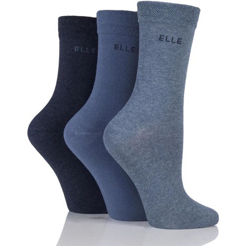 Pair Denim Plain Comfort Cuff Cotton Socks with Hand Linked Toes Ladies 4-8 Ladies - Elle - Modalova