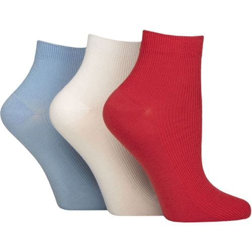 Women's 3 Pair Elle Ribbed Bamboo Ankle Socks Seafarer 4-8 - SockShop - Modalova