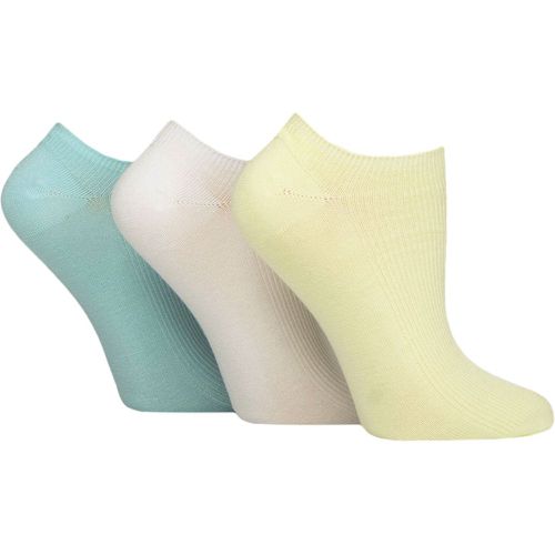 Women's 3 Pair Bamboo Ribbed No Show Socks Keylime Pie 4-8 - Elle - Modalova