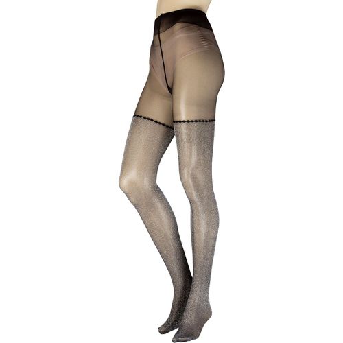 Women's 1 Pair Tabasco Lurex Mock Hold Up Tights Large - Trasparenze - Modalova