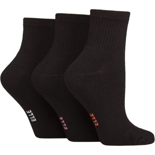 Women's 3 Pair Half Cushion Bamboo Sport Anklet Socks Plain 4-8 - Elle - Modalova