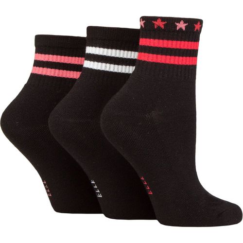 Women's 3 Pair Half Cushion Bamboo Sport Anklet Socks 4-8 - Elle - Modalova