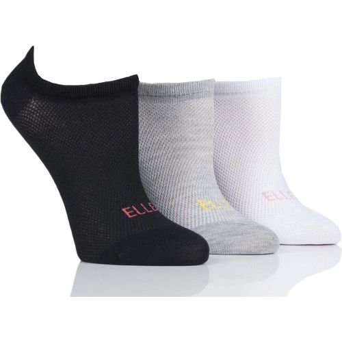 Pair Black / Grey / White Sport Mesh Bamboo No Show Socks Ladies 4-8 Ladies - Elle - Modalova