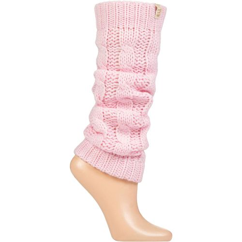 Ladies 1 Pair Chunky Cable Knit Leg Warmers Opal 4-8 Ladies - Elle - Modalova