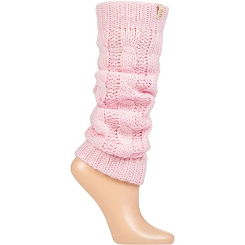 Women's 1 Pair Chunky Cable Knit Leg Warmers Opal 4-8 Ladies - Elle - Modalova