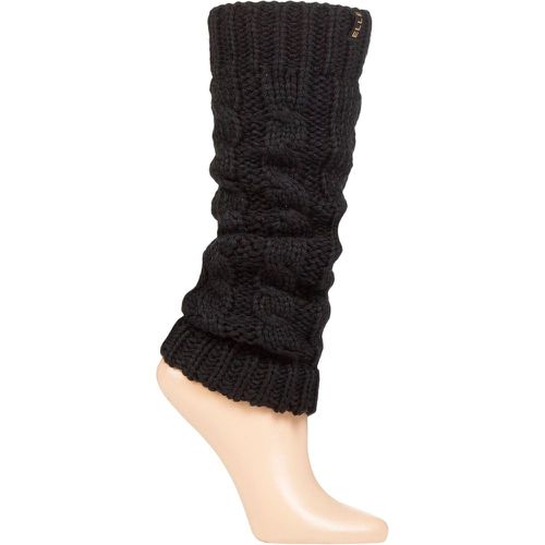 Pair 2 Chunky Cable Knit Leg Warmers Ladies One Size - Elle - Modalova