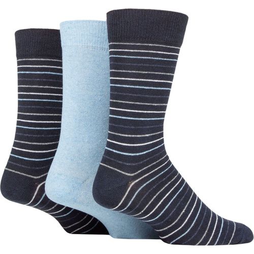 Mens 3 Pair SOCKSHOP 100% Recycled Multi Stripe Cotton Socks Navy 7-11 Mens - TORE - Modalova