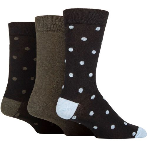 Mens 3 Pair SOCKSHOP 100% Recycled Cotton Polka Dot Patterned Socks Spots Black 7-11 - TORE - Modalova