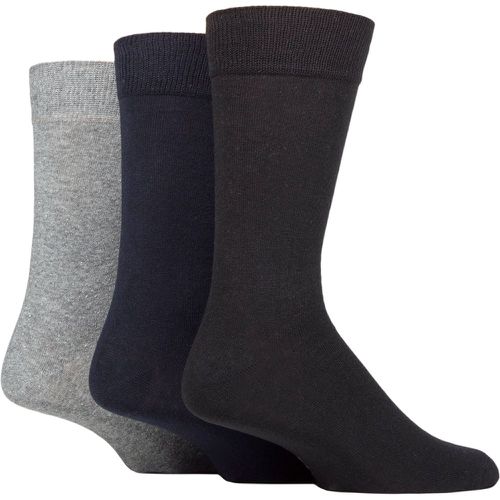 Mens 3 Pair SOCKSHOP 100% Recycled Plain Cotton Socks Black / Navy / Grey 7-11 Mens - TORE - Modalova